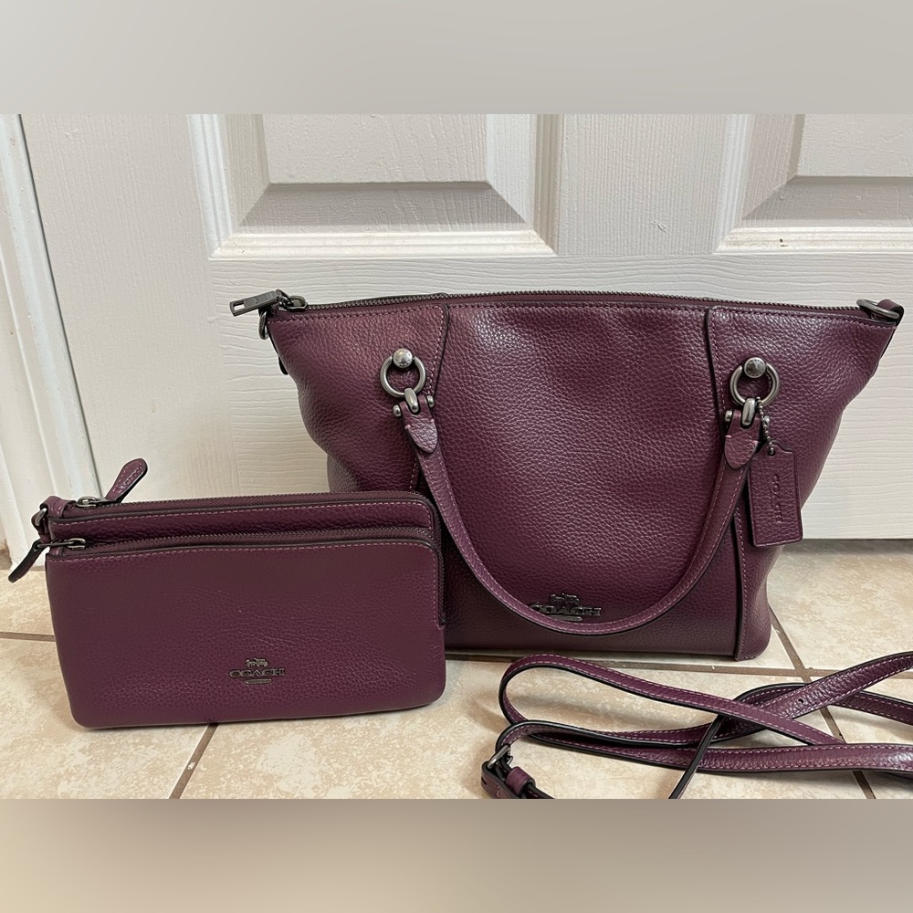 Coach Kacey Satchel & Wallet Boysenberry